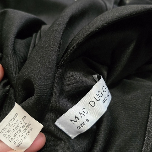 Mac Duggal 67458 Ruffle Sleeve Backless Black Mini Dress - Picture 6 of 6